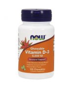 NOW FOODS Witamina D-3 5000IU tabletki do ssania - 120 tabletek