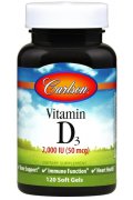 Carlson Labs Vitamin D3, 2000 IU Witamina D3 - 120 kapsułek