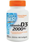 Doctor's Best witamina D3 2000 IU - 180 kapsułek
