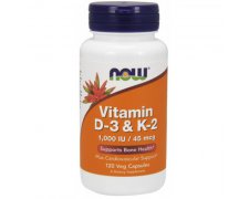 NOW FOODS Witamina D3 + K-2 (1000IU / 45µg)