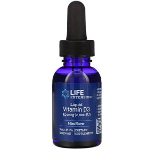 Life Extension Liquid Vitamin D3, 50mcg mięta