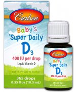 Carlson Labs Baby's Super Daily D3, 400 IU Witamina D3 krople dla dzieci - 10 ml.