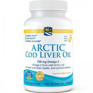 Nordic naturals arctic codliver oil tran 750mg kapsułki o smaku cytrynowym