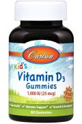 Carlson Labs Kid's Vitamin D3 Gummies, 1000 IU Natural Fruit witamina D3 dla dzieci żelki - 60 żelek