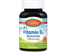 Carlson Labs Kid's Vitamin D3 Gummies, 1000 IU Natural Fruit witamina D3 dla dzieci żelki