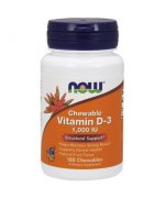 NOW FOODS Witamina D-3 1000 IU tabletki do ssania - 180 tabletek do ssania