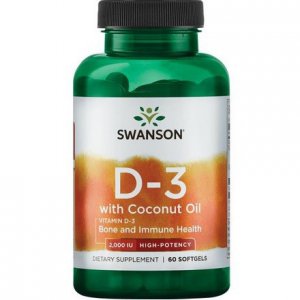 SWANSON Witamina D-3 2000IU z olejem z kokosa
