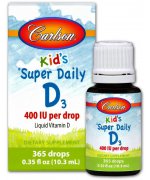 Carlson Labs Kid's Super Daily D3, 400 IU Witamina D3 dla dzieci w kroplach - 10 ml.