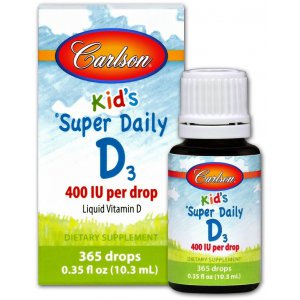 Carlson Labs Kid's Super Daily D3, 400 IU Witamina D3 dla dzieci w kroplach