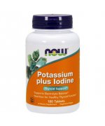 NOW Potassium plus Iodine Potas, jod, sód - 180 tabletek