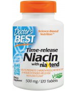 Doctor's Best Niacyna B3 - Time-release Niacin 500mg - 120 tabletek