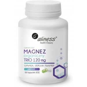 Aliness Magnez organiczny TRIO-120 mg cytrynian, jabłczan, taurynian