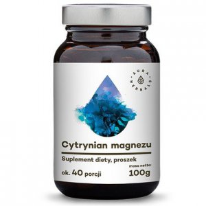 AURA HERBALS Cytrynian magnezu 100% proszek 100g