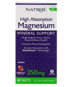Natrol Magnesium High Absorption, 250mg - magnez szybkie wchłanianie - 60 tabletek do ssania