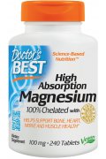 Doctor's best wysokoprzyswajalny magnez - High Absorption Magnesium, 100mg - 240 tabletek