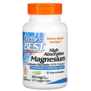 Doctor's Best High Absorption Magnesium, 105mg