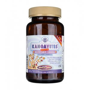 SOLGAR Kangawity witaminy dla dzieci jagodowe - 120 pastylek 