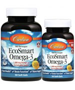 Carlson Labs EcoSmart Omega-3, 1000mg Natural Cytryna - Norweski olej z kalmara - 90 kapsułek + 30 kapsułek