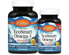 Carlson Labs EcoSmart Omega-3, 1000mg Natural Cytryna - Norweski olej z kalmara